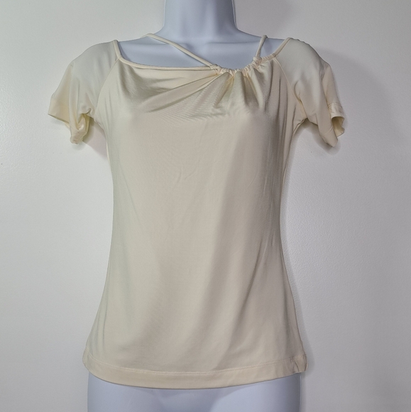 Reiss Cierra Elegant Cream Strappy Off-Shoulder Short Sleeve Top Size Small - Picture 2 of 13